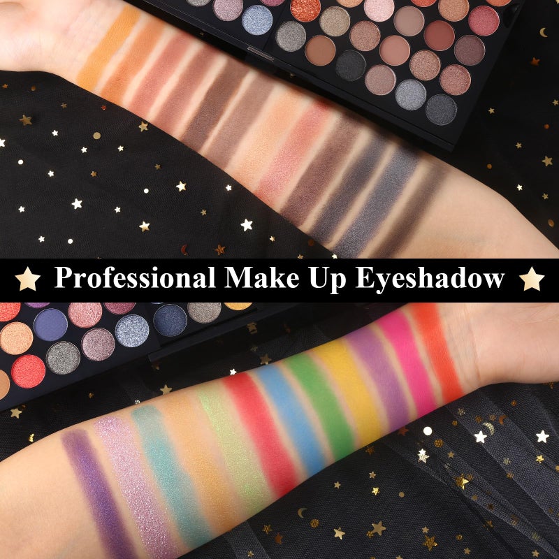 UCANBE All in One Makeup Kit - Professional Eyeshadow, Lip Gloss, Concealer, Eyeliner, Contour, Eyebrow Powder, Face Blusher, Highlighter & Makeup Brushes for Women & Girls - Image 4