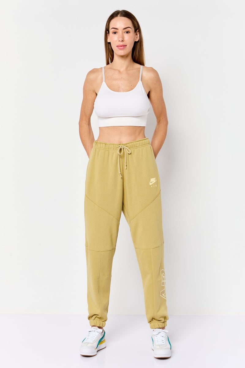 Nike سروال جوجر خارجي فضفاض للنساء بشعار العلامة التجارية، كاكي داكن - Image 4