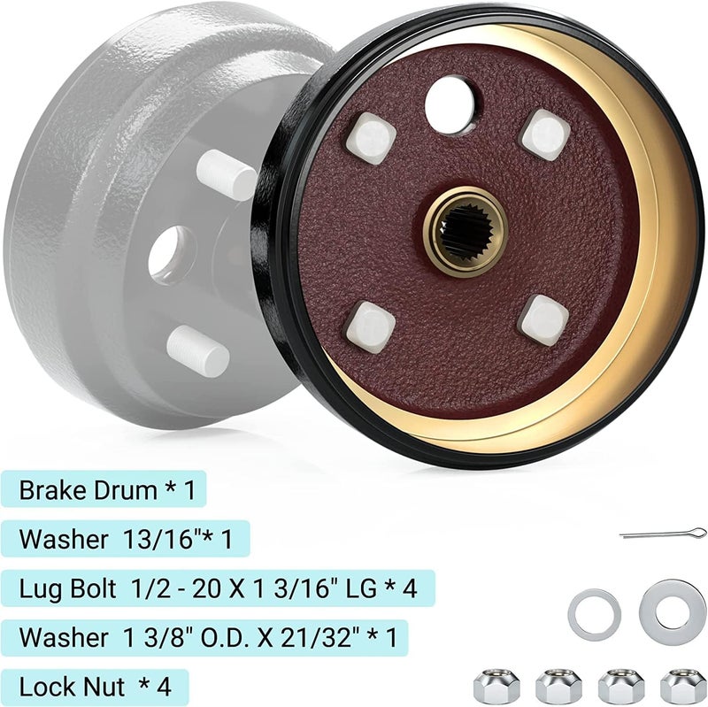 10L0L 19186G1P Brake Drum/Hub Assembly (Electric) for EZGO TXT - Image 3