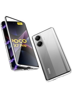General Double-sided glass case compatible with Xiaomi POCO X7 Pro/Redmi Turbo 4, magnetic metal frame double-sided transparent tempered glass cover, shockproof and drop-proof 