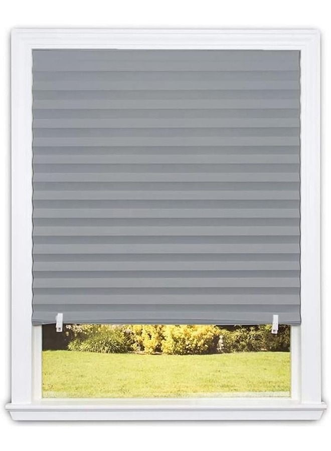 Arabest Pleated Window Shades, Blackout Pleated Paper Shade Light Filtering Non-woven Blinds Window, Easy to Install for Bedroom, Bathroom, Living Room, Kitchen (Grey, 90 X 150 cm) - Image 2