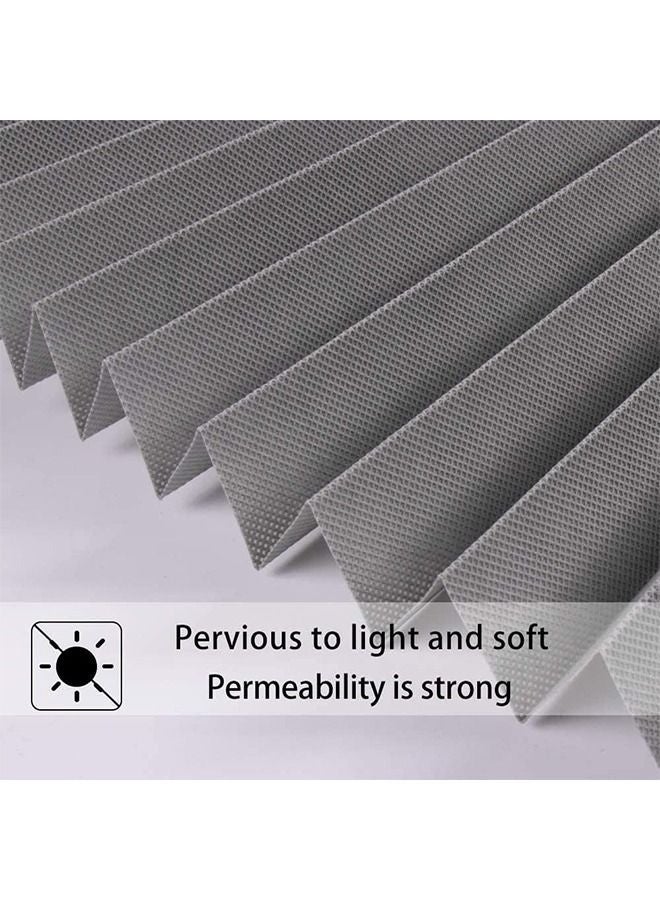 Arabest Pleated Window Shades, Blackout Pleated Paper Shade Light Filtering Non-woven Blinds Window, Easy to Install for Bedroom, Bathroom, Living Room, Kitchen (Grey, 90 X 150 cm) - Image 4