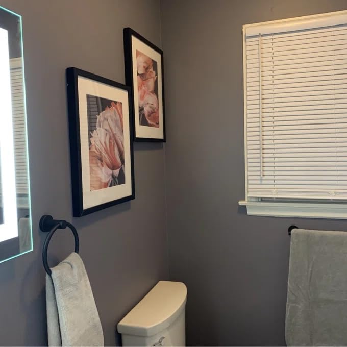 USHOWER 2 Pack Matte Black Towel Ring  Hand Towel Holder for Bathroom Wall Mounted  Durable 304 Stainless Steel  Modern Style - Image 5