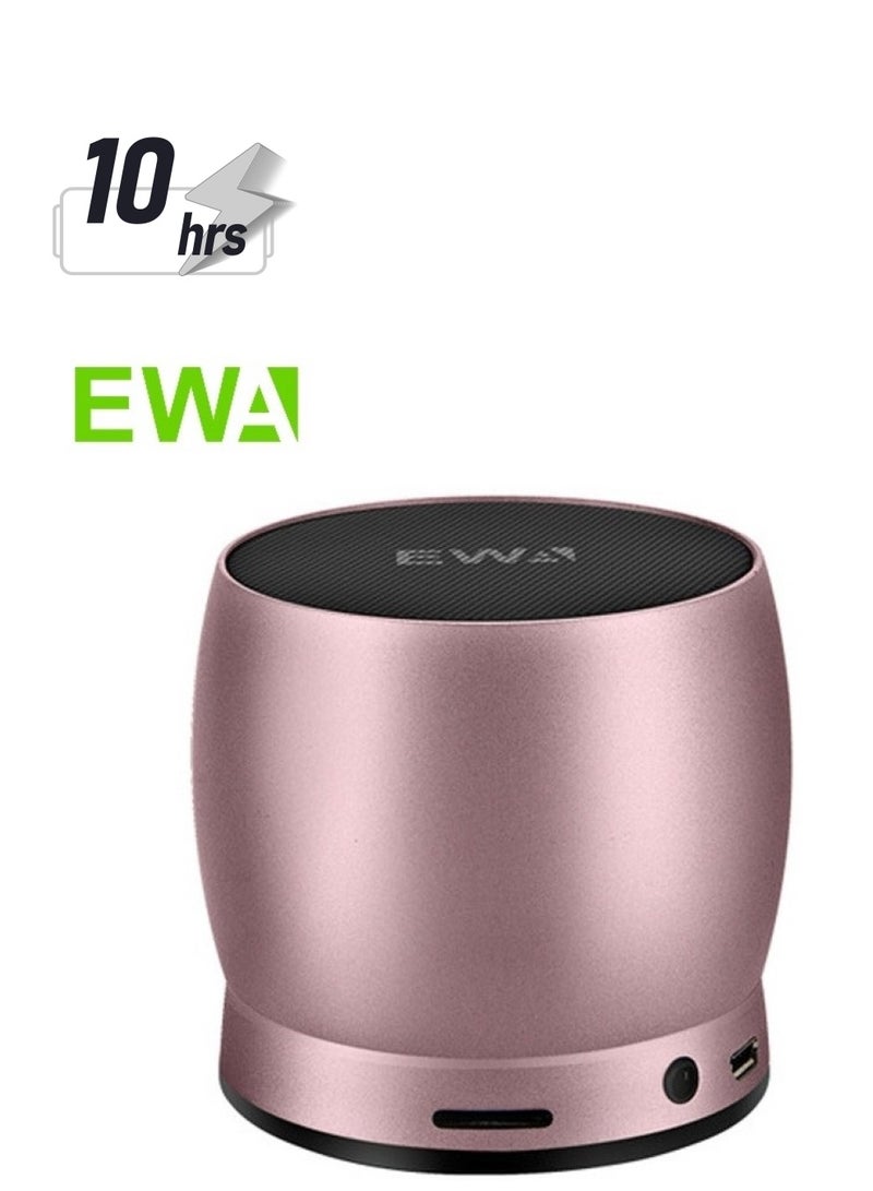 EWA A150 Portable Mini Bluetooth Speaker Wireless Hifi Stereo Strong Bass Music Boom Box Metal Subwoofer, Support Micro SD Card & 3.5mm AUX (Rose Gold) - Image 1