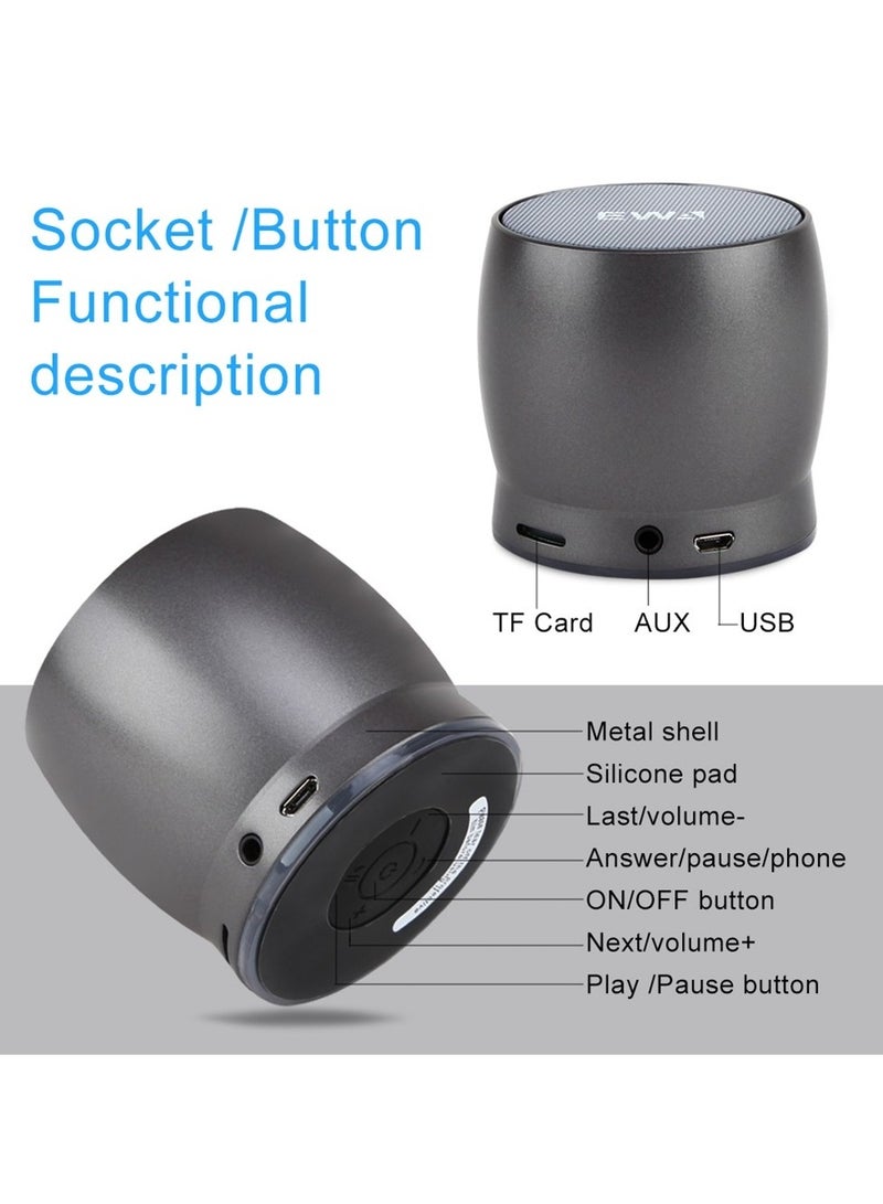 EWA A150 Portable Mini Bluetooth Speaker Wireless Hifi Stereo Strong Bass Music Boom Box Metal Subwoofer, Support Micro SD Card & 3.5mm AUX (Rose Gold) - Image 3