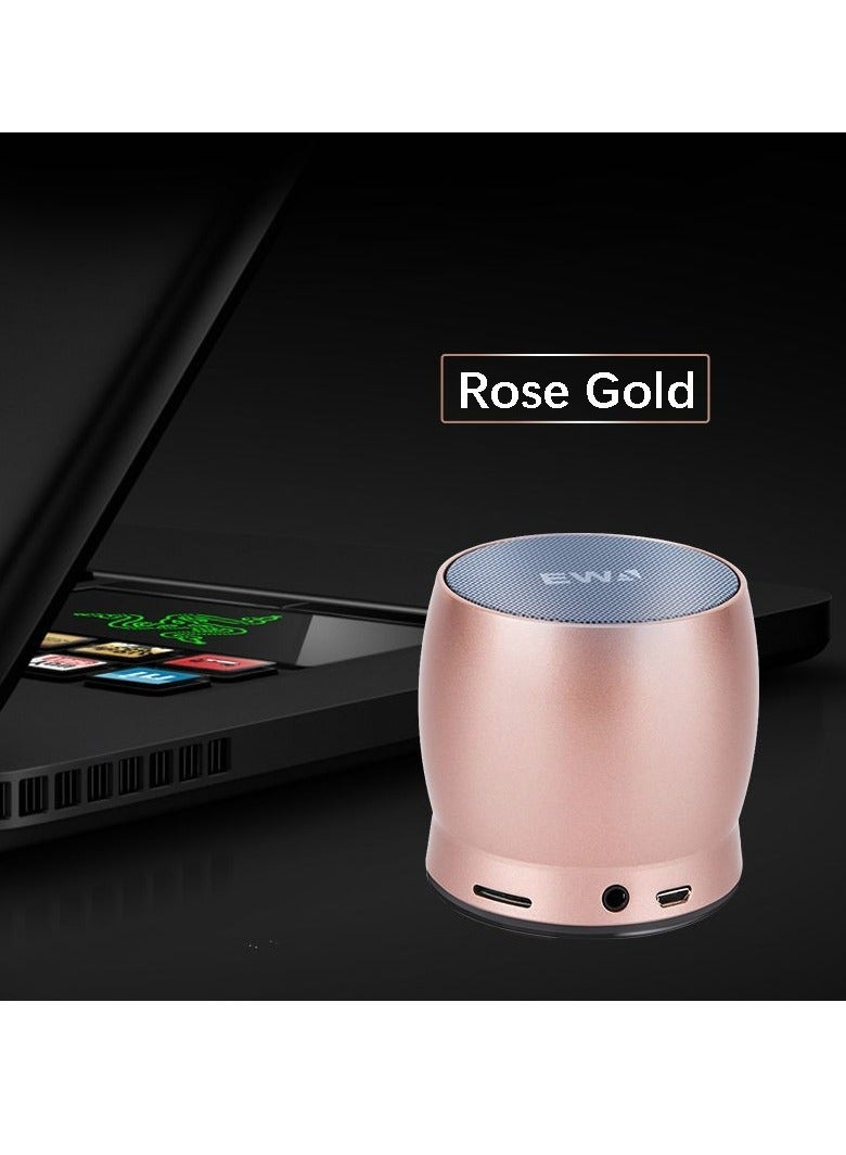 EWA A150 Portable Mini Bluetooth Speaker Wireless Hifi Stereo Strong Bass Music Boom Box Metal Subwoofer, Support Micro SD Card & 3.5mm AUX (Rose Gold) - Image 2