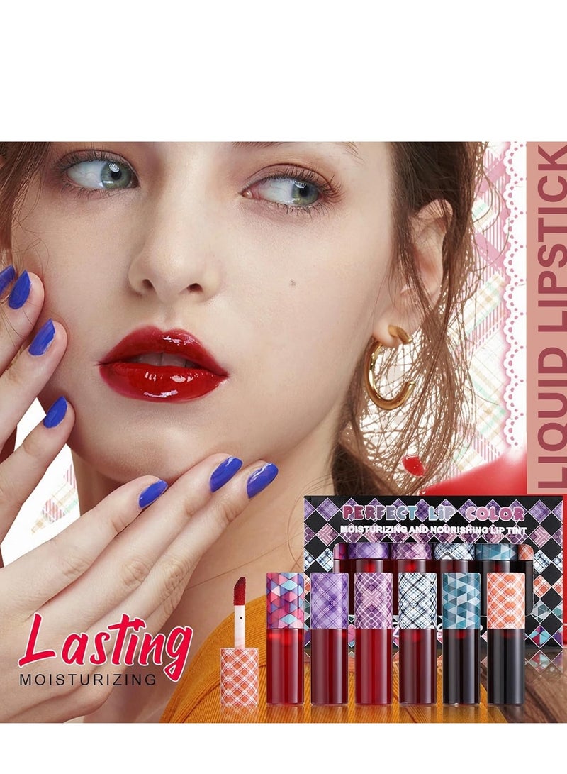 SYOSI 6 Colors Lip Tint Stain Set 24 Hours Long Lasting Red Liquid Lipstick Velvet Tint, Moisturizing Plump Gloss Multi-use Cheek Tint, Lightweight Non-Sticky Longwear Makeup - Image 2