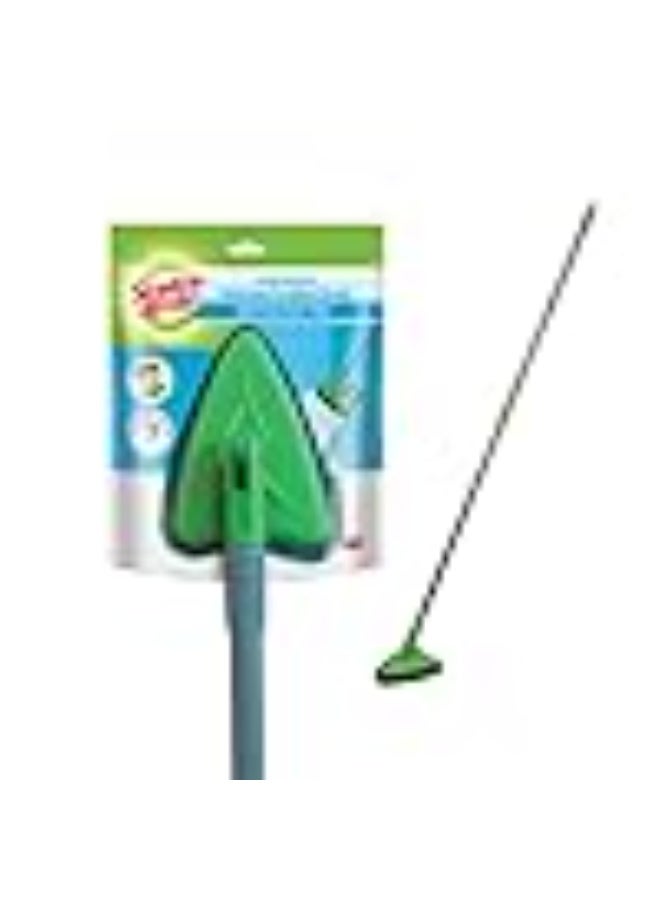 سكوتش برايت Scotch-Brite Height Adjustable Handle Bathroom Tile Scrubber Brush- Cleans Tiles, Hard to Reach Corners, Floors Without Bending, Tough Stain Removal, 180° Rotating Triangular Head for Easy Cleaning - Image 1