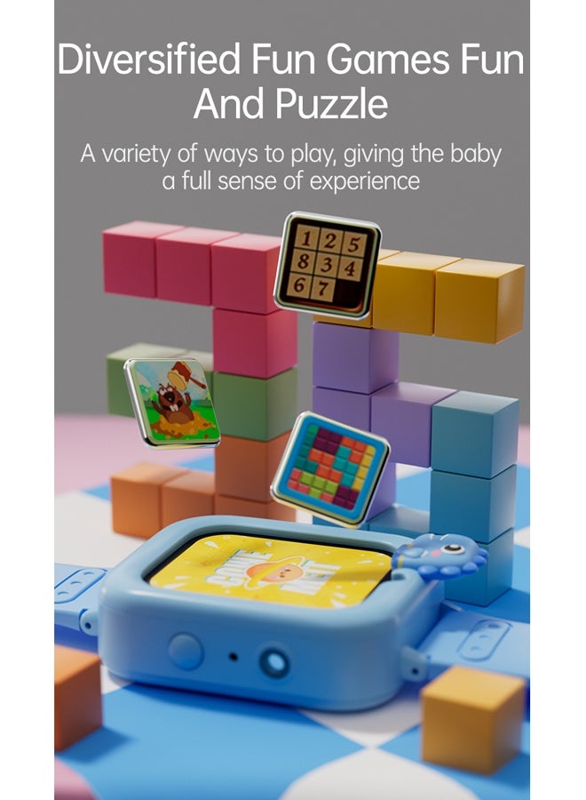 Smart Watch for Kids, 32G TF Card Kids Watch with Games Camera Video Recorder Music Alarm Calculator Calendar Flashlight Stopwatch Pedometer, Fun Birthday Gifts Boys Watch Toys for 4-16 Year Olds Blue - Image 4