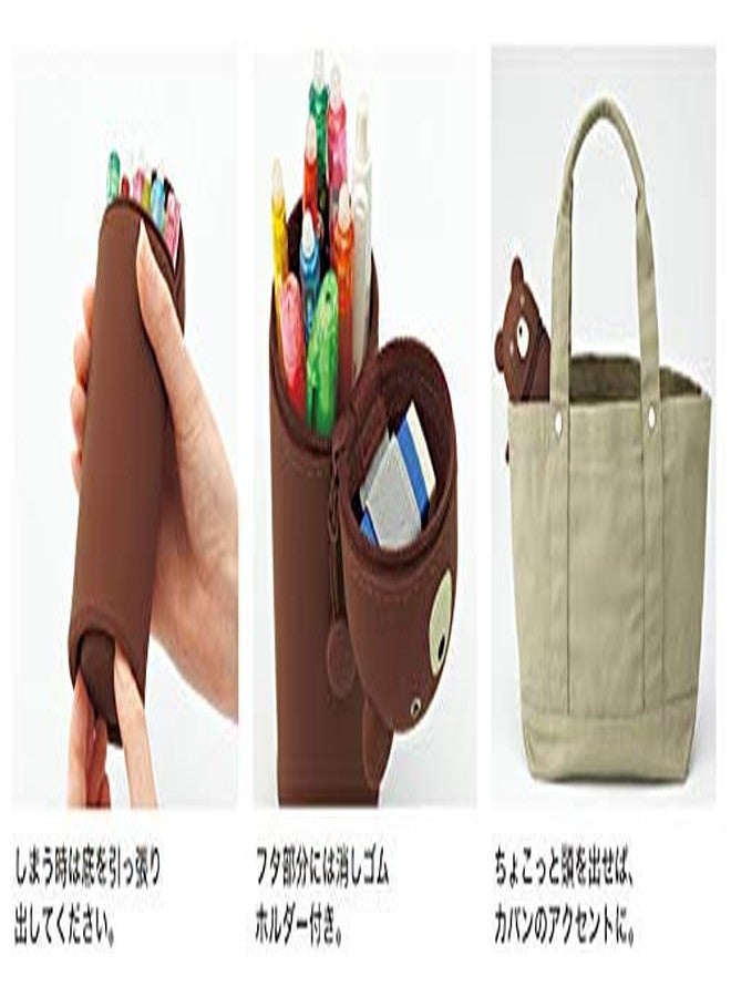LIHIT LAB حافظة أقلام سيليكونية قائمة من LIHITLAB PuniLabo - حامل أقلام (2.4 بوصة × 7.8 بوصة) (Penguin - A-7712-10)F - Image 3