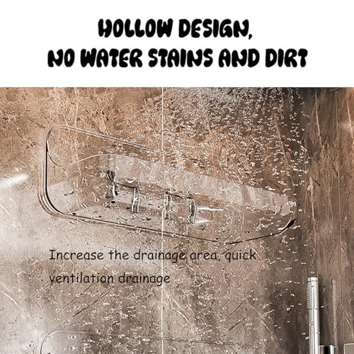 NovaHF Acrylic Wall Mounted Transparent Shelf, Non Drilled Wall Adhesive Bathroom Shelf with Self-Adhesive Tape, Suitable for Bathroom, Kitchen, Living Room - Image 3