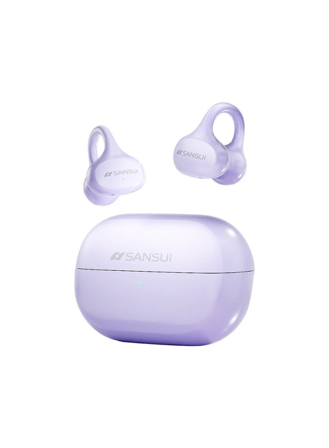 Sansui W151 Ai Translation Bluetooth Clip-on Bone Conduction Wireless Open-ear Sports Headphones Long Battery Life Purple - Image 5