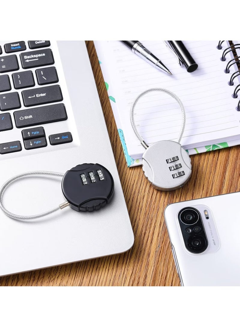 JIMATOR 4 Pieces 3 Digit Combo Number Locks, Combination Locks, Luggage Lock Waterproof Travel Padlocks for School Gate Fence Cabinet Toolbox Suitcase Gym, Hasp Storage (Black, Silver ) - Image 4