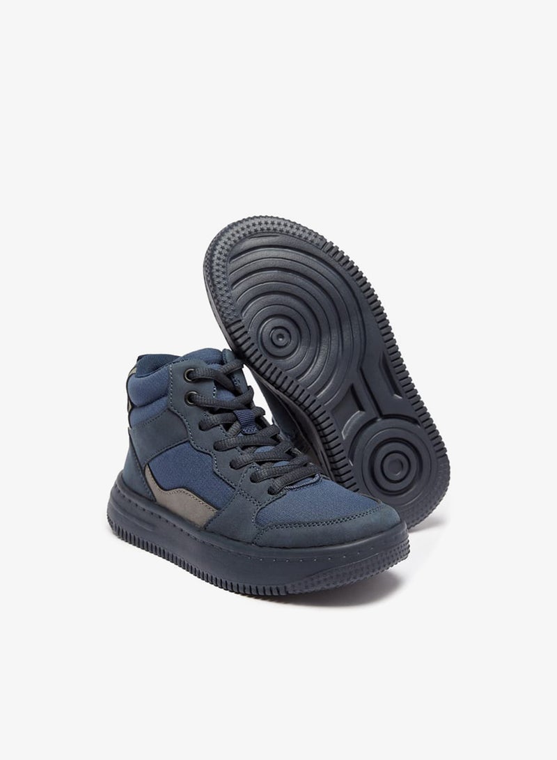 Mister Duchini Boys Panelled High Top Sneakers with Zip Closure - Image 4