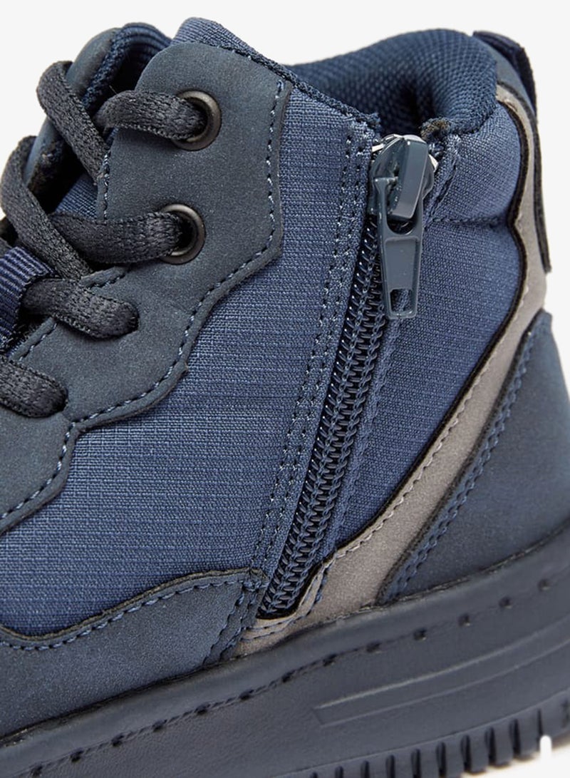 Mister Duchini Boys Panelled High Top Sneakers with Zip Closure - Image 5