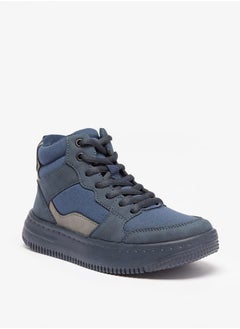 Mister Duchini Boys Panelled High Top Sneakers with Zip Closure  - Image 1