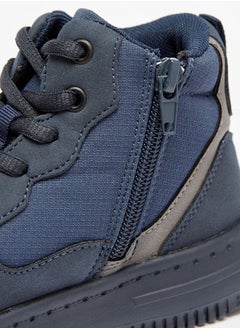 Mister Duchini Boys Panelled High Top Sneakers with Zip Closure  - Image 5