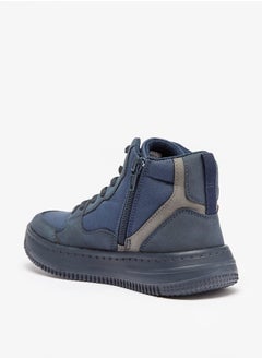 Mister Duchini Boys Panelled High Top Sneakers with Zip Closure  - Image 2