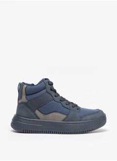 Mister Duchini Boys Panelled High Top Sneakers with Zip Closure  - Image 3