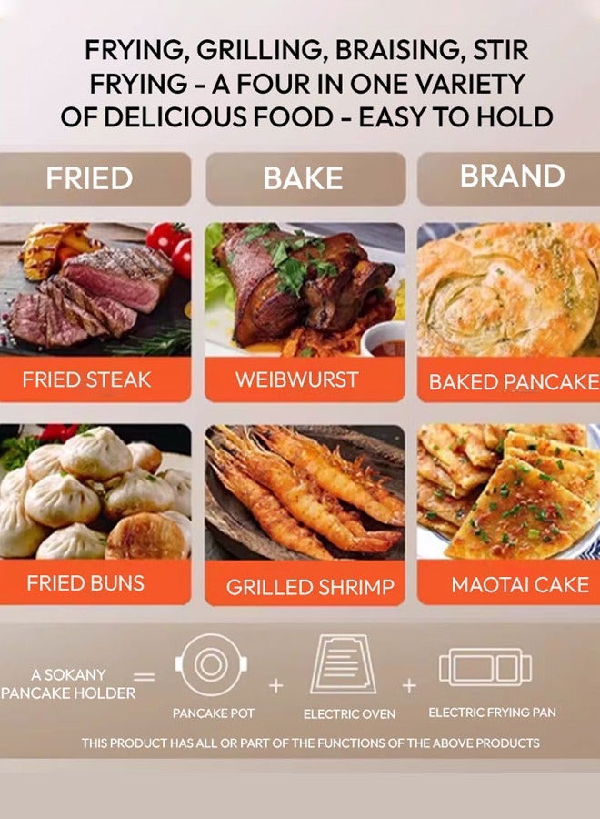 sokany Contact Grill,Sandwich/Panini and Meat Grill with Led Display,2000W Multifunctional Non Stick Electirc Griller, Breakfast Sandwich Maker, 90-180 Degree Slot, Ideal for Grilling Sandwiches, Steaks, and Burgers, SK-08079, Black/Silver - Image 4