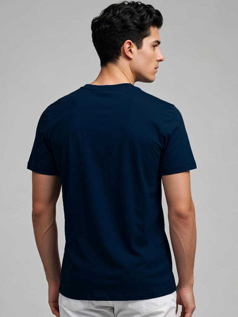 ADRO Men’s Regular Fit T-Shirt - Minimal Text Design in Teal | 180 GSM Cotton Lycra Half Sleeve Round Neck Logo Tee - Image 4