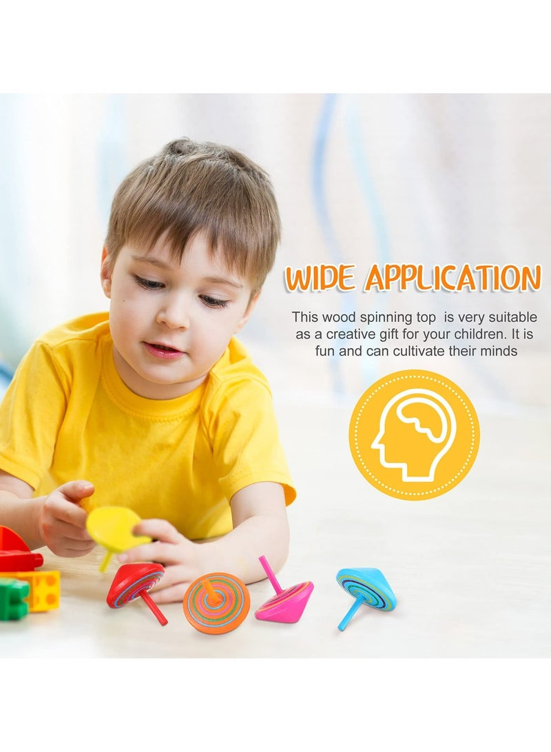 CMGTYYD Colorful Wooden Spinning Tops, Mini Handmade Flip Wood Gyroscopes Tops, Assorted Color Painted Novelty Tops for Toddlers, Party, Family Games, Kids -20pcs Random Color - Image 2