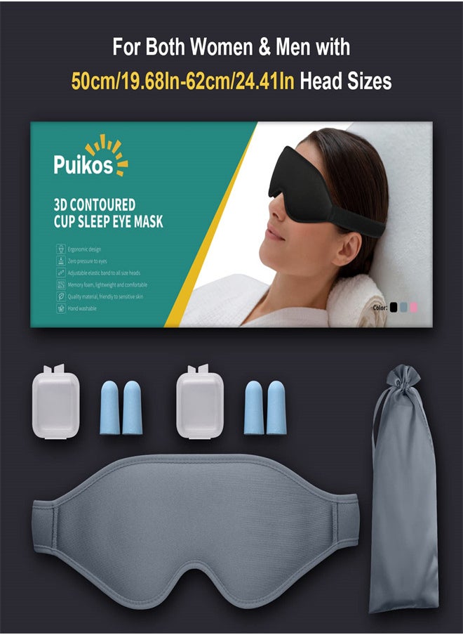KASTWAVE - Eye Mask Sleeping Mask for Women Men, 3D Contoured Sleeping Mask for Light Blocking, Comfortable Adjustable Protector Sleep Mask for Travel Yoga with 2 Box Earplug - Image 1