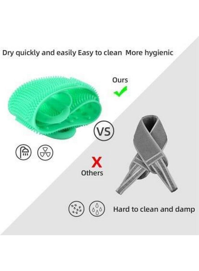 Primetan Silicone Body Back Scrubber, Double Side Bathing Brush for Skin Deep Cleaning Massage, Dead Skin Removal Exfoliating Belt for Shower, Easy to Clean, for Men & Women (Green) - Image 5