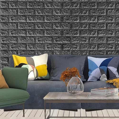 Rylan Self-Adhesive Waterproof PE Foam 3D Wall Panels Wallpaper Sticker for Bathroom, Living Room, and Home Decoration (70 x 77cm, Appx. 5.8Sq Feet)-1 Piece - Image 2