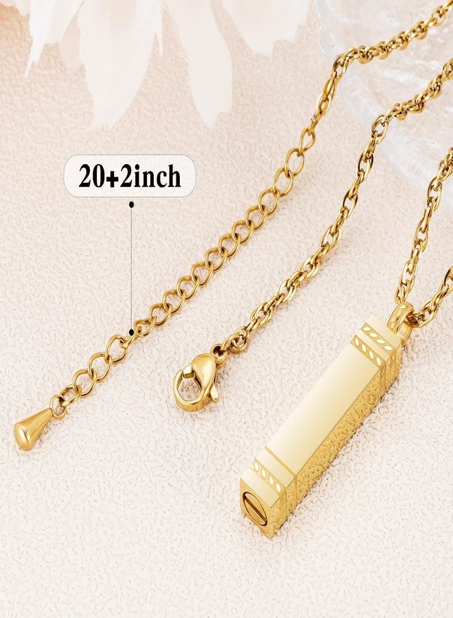 XIUDA Cremation Urn Necklace for Ashes Bar Cremation Jewelry Stainless Steel Ash Necklace Memorial Keepsake Pendant for Men Women - Image 3