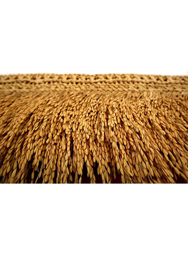 USIRA Usira Handicrafts Paddy Torana with Paddy Grains1 Natural Paddy Toran with 1 Vetiver Root Ganesh Hanging35 Feet Toran with 3 Inch Vetiver Ganesh  - Image 4