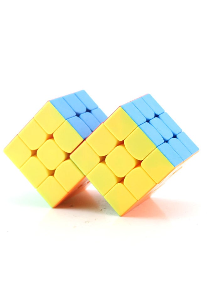Intelligence Paradise DIY Two-piece Three-order Rubik's Cube Real Color 5.6cm2 Even 3-limited Turn 3-order Intelligence Toy Stitching-Color:2 Siaman 3-stage Color 1  - Image 1