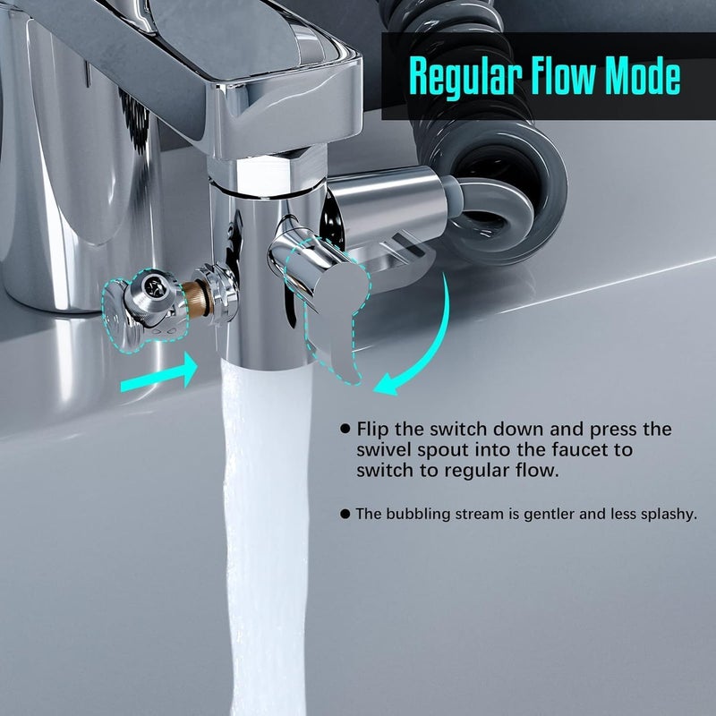 Whixant Whixant Bathroom Sink Faucet Sprayer Set Sink Hose Sprayer Attachment Hair Washing Faucet Extension Hand Shower Quick Connect Sink Connect for Bathroom Utility Room - Image 4