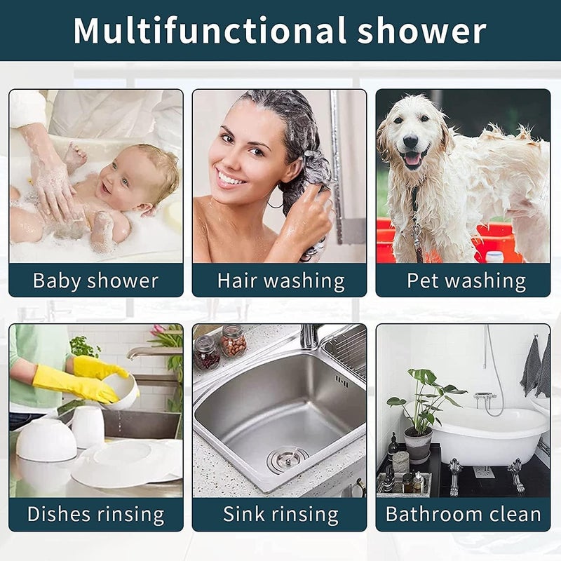 Whixant Whixant Bathroom Sink Faucet Sprayer Set Sink Hose Sprayer Attachment Hair Washing Faucet Extension Hand Shower Quick Connect Sink Connect for Bathroom Utility Room - Image 5