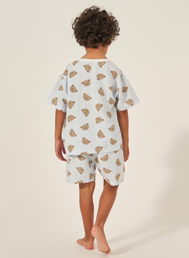 ستايلي طقم تيشيرت وشورت بطبعة تيدي من القطن - Image 5