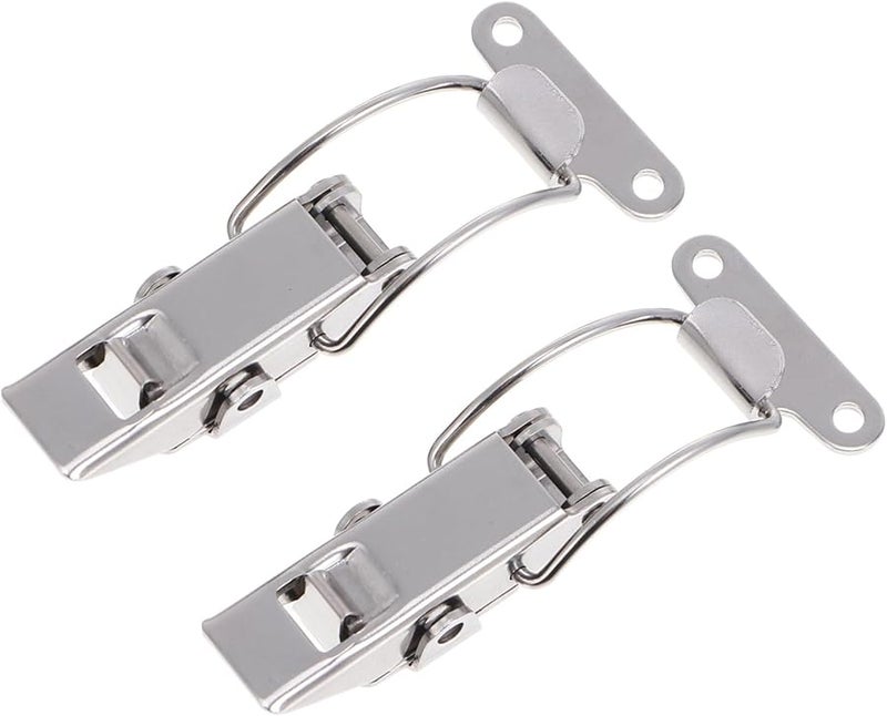 STOBOK 2 قطعة من مشبك القفل الفولاذي المقاوم للصدأ مزلاج للخزانة صندوق المعدات الميكانيكية - Image 2