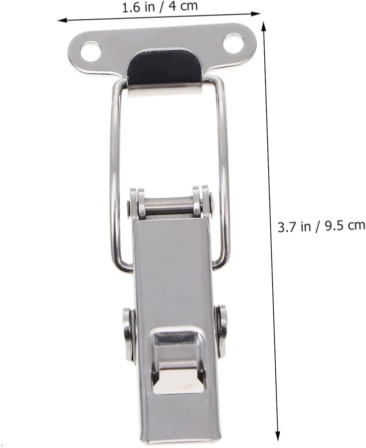 STOBOK 2 قطعة من مشبك القفل الفولاذي المقاوم للصدأ مزلاج للخزانة صندوق المعدات الميكانيكية - Image 3