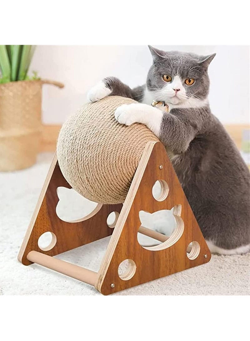 كيلا كرة خدش القطط، ألعاب تفاعلية للقطط الصغيرة، حبل من السيزال، لوح كرة، ألعاب طحن أقدام، خدش القطط، أثاث مقاوم للتآكل للحيوانات الأليفة - Image 1