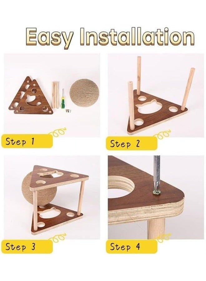 كيلا كرة خدش القطط، ألعاب تفاعلية للقطط الصغيرة، حبل من السيزال، لوح كرة، ألعاب طحن أقدام، خدش القطط، أثاث مقاوم للتآكل للحيوانات الأليفة - Image 5