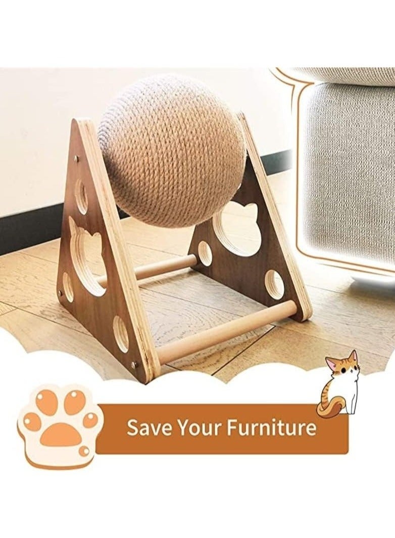 كيلا كرة خدش القطط، ألعاب تفاعلية للقطط الصغيرة، حبل من السيزال، لوح كرة، ألعاب طحن أقدام، خدش القطط، أثاث مقاوم للتآكل للحيوانات الأليفة - Image 4