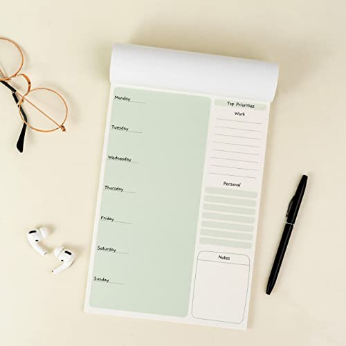 The Journal Lab - Weekly Planner Pad | Weekly Planner Sheets | Notepad | 52 Weeks (Pistachio) - Image 4