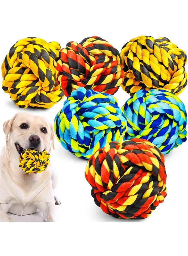 SHARLOVY XL Dog Chew Toys for Aggressive Chewers, Dog Balls for Large Dogs, Heavy Duty Dog Toys with Tough Twisted, Dental Cotton Dog Rope Toy for Medium Dogs, 6 Pack Indestructible Puppy Teething Chew Toy - Image 1