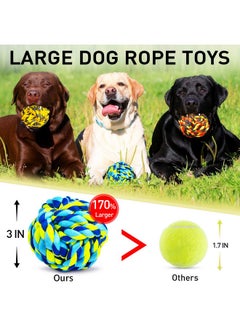 XL Dog Chew Toys for Aggressive Chewers, Dog Balls for Large Dogs, Heavy Duty Dog Toys with Tough Twisted, Dental Cotton Dog Rope Toy for Medium Dogs, 6 Pack Indestructible Puppy Teething Chew Toy - pzsku/Z3C7FFF00D001C9D4A032Z/45/_/1728309088/94b03e4a-6e3a-4e18-85e7-7f2be1955009