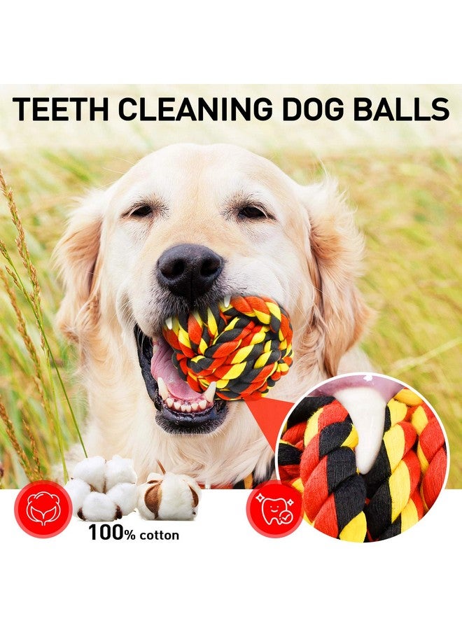 SHARLOVY XL Dog Chew Toys for Aggressive Chewers, Dog Balls for Large Dogs, Heavy Duty Dog Toys with Tough Twisted, Dental Cotton Dog Rope Toy for Medium Dogs, 6 Pack Indestructible Puppy Teething Chew Toy - Image 4