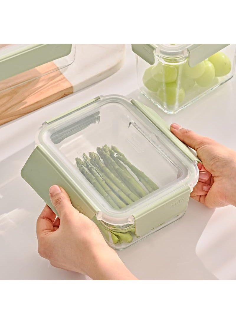 Glasslock GLASSLOCK Pure Airtight Tempered Food Container, Microwave and Dishwasher safe, Rectangle – 390 ml  - Image 2