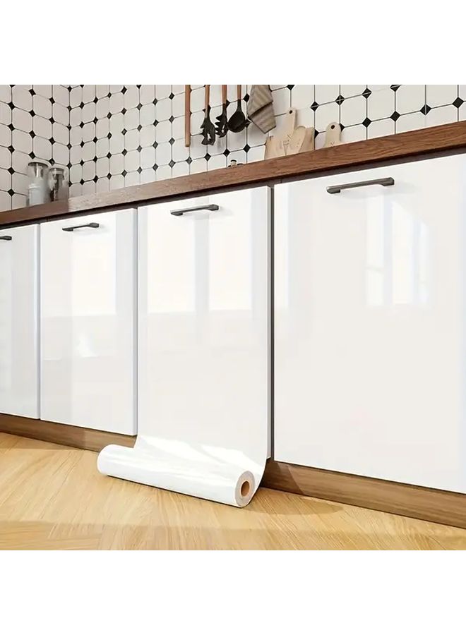 White Marble Peel And Stick Wallpaper 393.7 Inch Long Waterproof Removable Film - Image 1
