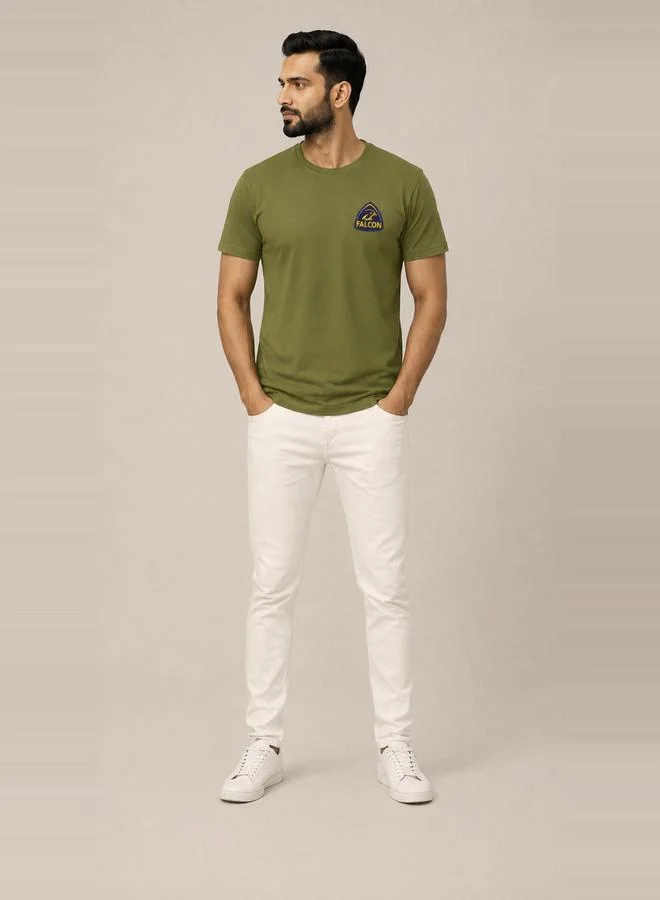 تايك تو Green Falco Logo Graphic Print Regular Fit T-Shirt By Falcon