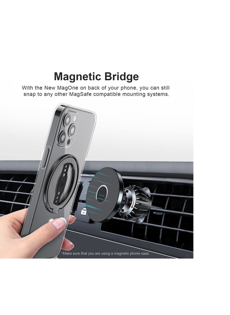 Generic Magnetic Phone Ring Holder, Upgrade Phone Grip Stand, Black Magnetic Finger Phone Ring, Removable Magnetic Ring Holder Kickstand Loop, Only for iPhone 14, 13, 12 Pro/Max/Plus  - Image 4