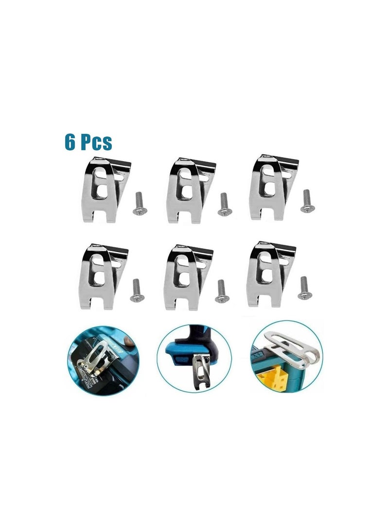 GGOOT Replacement Belt Hook Clip, 6pcs Stainless Steel Driver Belt Clip Drill Clip Hook Tool with Screws Compatible with Makita 18V LXT Cordless Drills  - Image 4