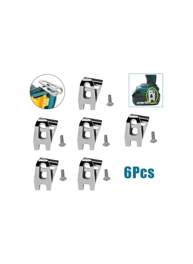 GGOOT Replacement Belt Hook Clip, 6pcs Stainless Steel Driver Belt Clip Drill Clip Hook Tool with Screws Compatible with Makita 18V LXT Cordless Drills  - Image 3
